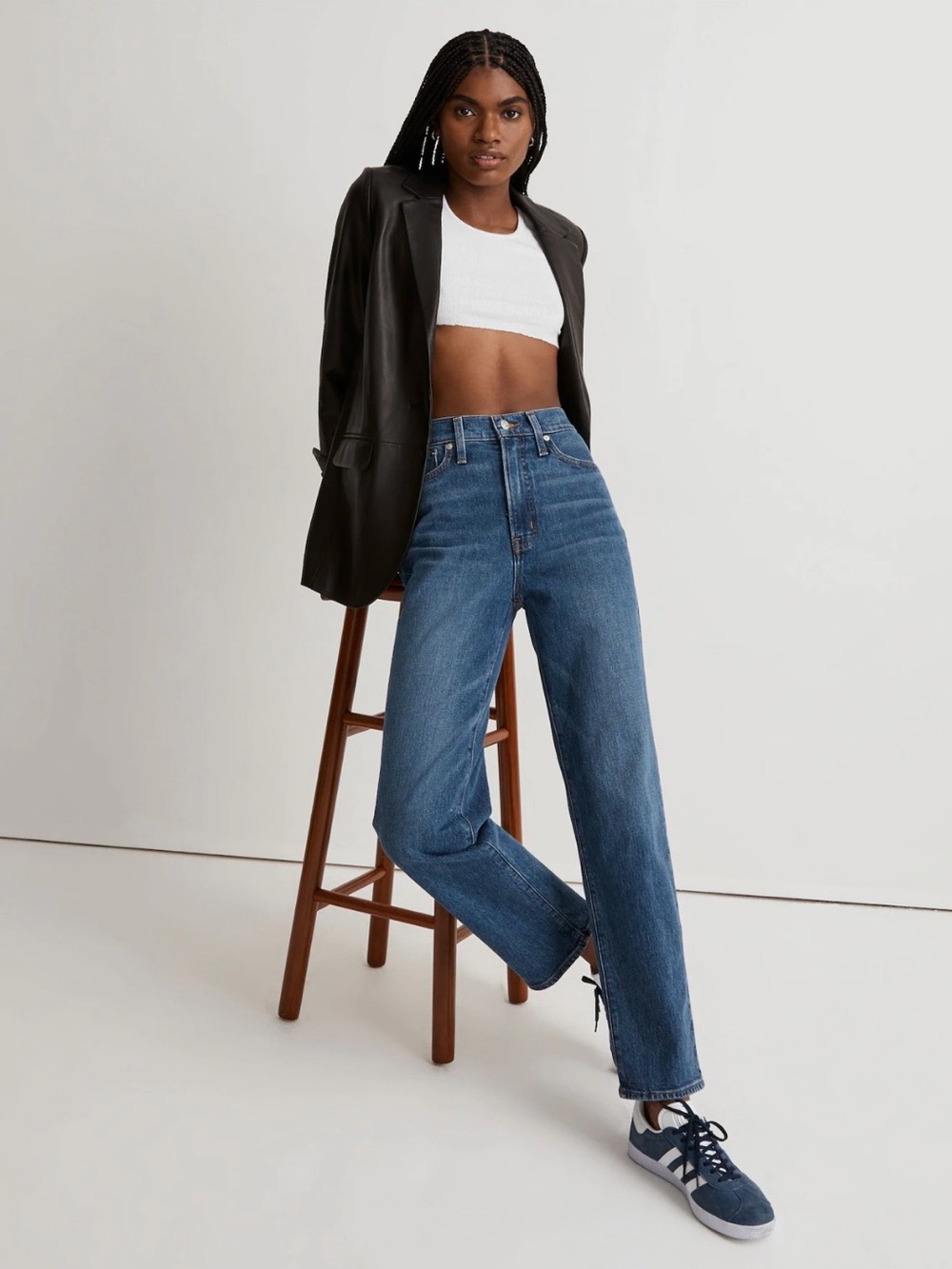 Madewell Classic Straight-Leg Jeans in Medium Blue
